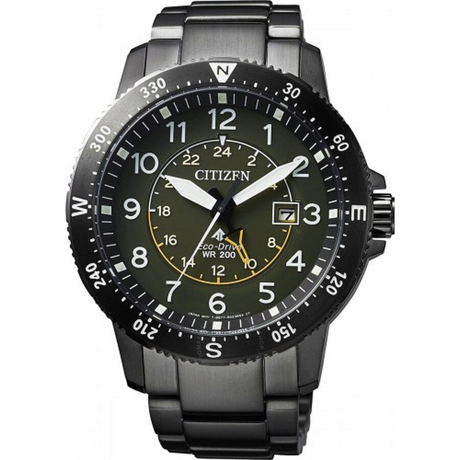 Citizen Promaster Dual Time GMT Green Dial Eco-Drive Men's Watch BJ7095-56X - Dawson Watches