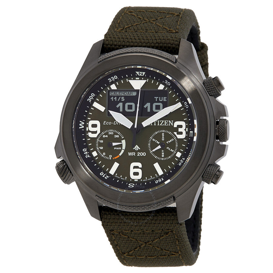 Citizen Promaster Land Analog-Digital Green Dial Men's Watch JV1005-02W - Dawson Watches
