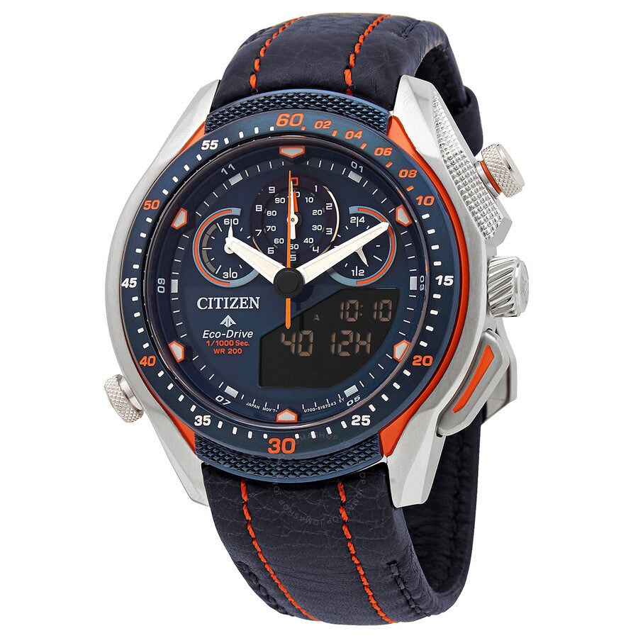 Citizen Promaster Land Perpetual Chronograph Analog-Digital Blue Dial Men's Watch JW0149-10L - Dawson Watches
