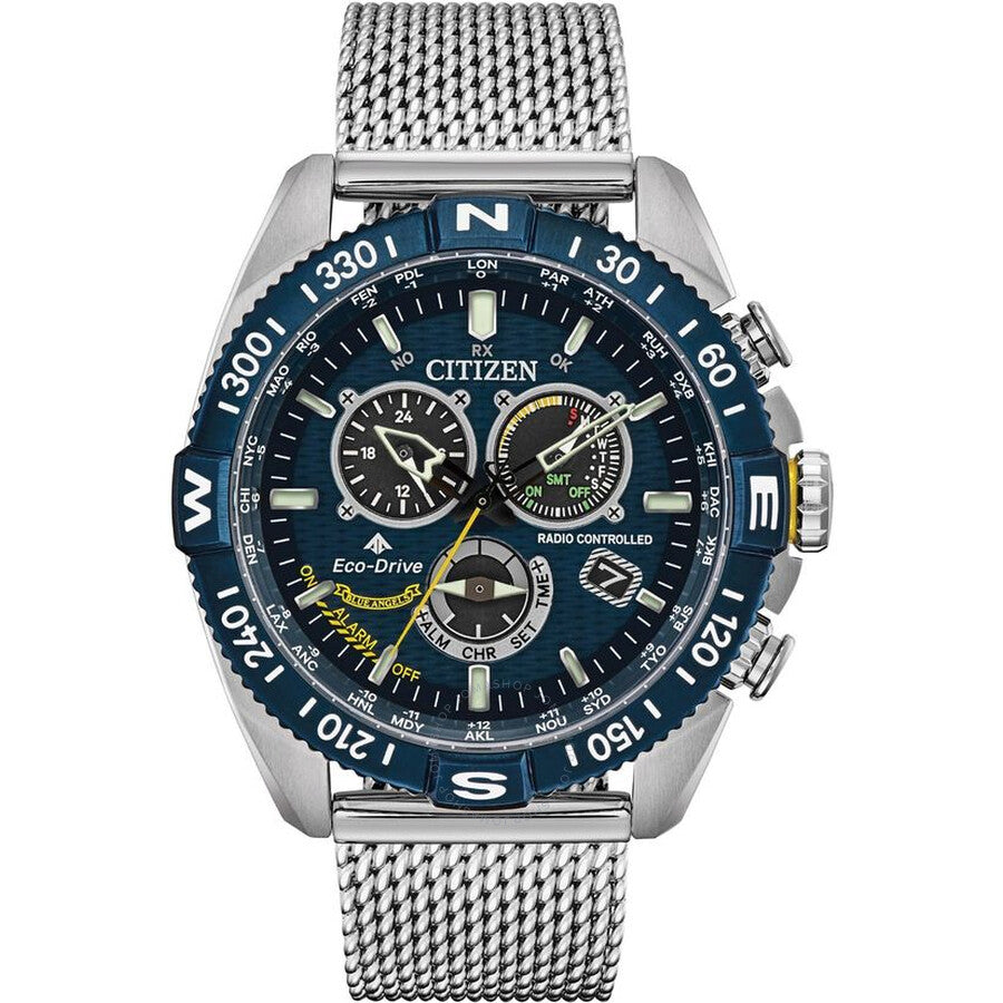 Citizen Promaster Navihawk Perpetual Alarm World Time Chronograph Blue Dial Men's Watch CB5848-57L - Dawson Watches