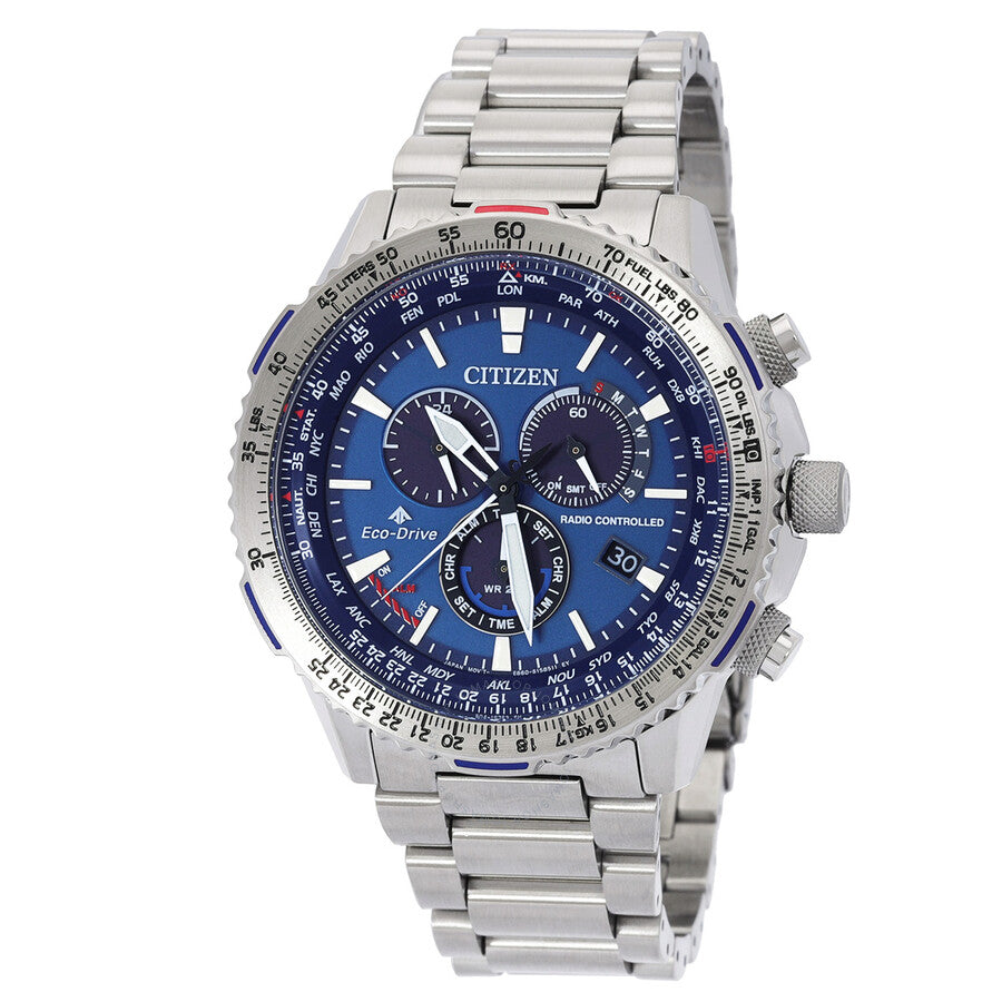 Citizen Promaster Perpetual Alarm World Time Chronograph Blue Dial Men's Watch CB5000-50L - Dawson Watches