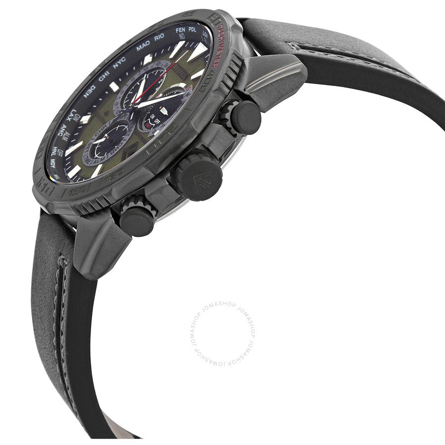 Citizen Promaster Perpetual Alarm World Time Chronograph GMT Eco-Drive Green Dial Men's Watch CB5037-17X - Dawson Watches #2