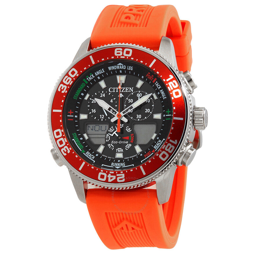 Citizen Promaster Sailhawk Alarm World Time Chronograph Analog-Digital Black Dial Men's Watch JR4061-00F - Dawson Watches