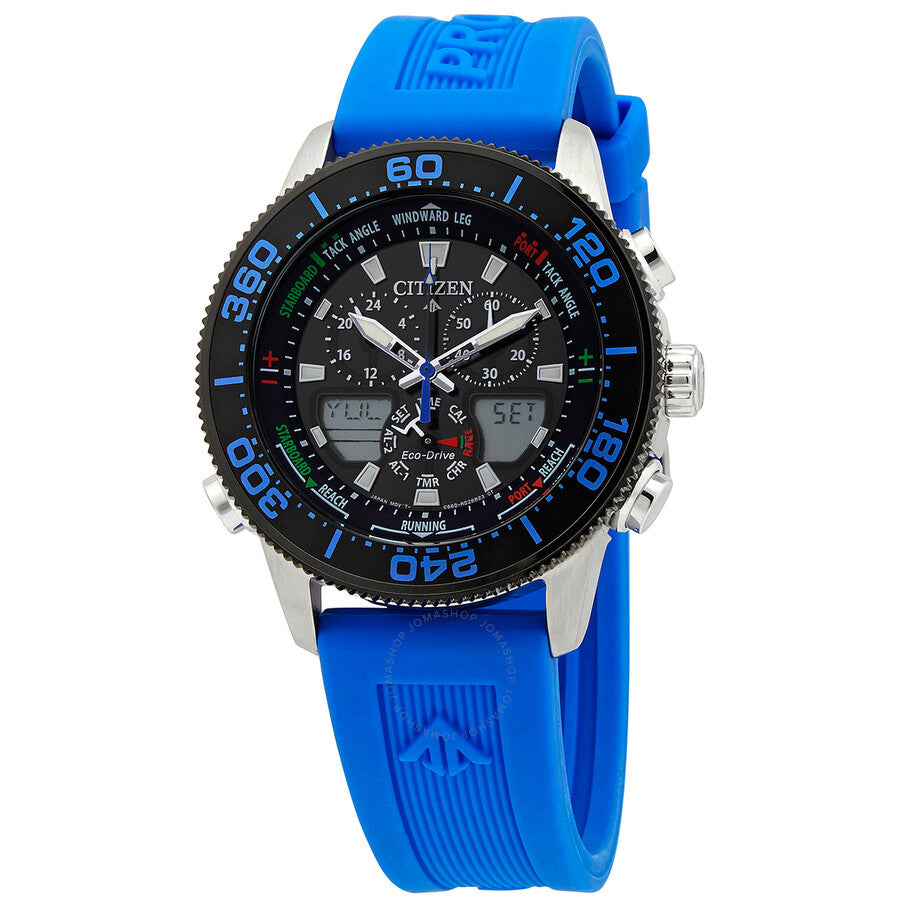 Citizen Promaster Sailhawk Alarm World Time Chronograph Analog-Digital Black Dial Men's Watch JR4068-01E - Dawson Watches