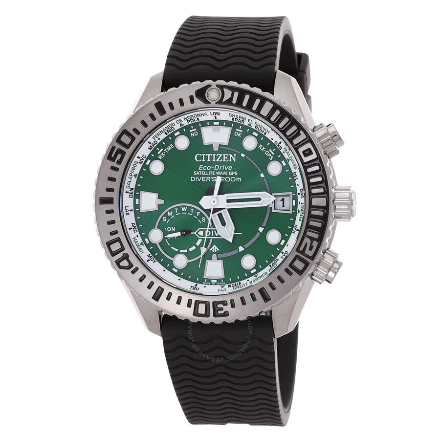 Citizen Promaster Satellite Wave GPS Diver Eco-Drive Green Dial Men's Watch CC5001-00W - Dawson Watches