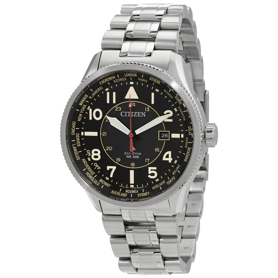 Citizen Promaster Sky World Time Eco-Drive Black Dial Men's Watch BX1010-53E - Dawson Watches