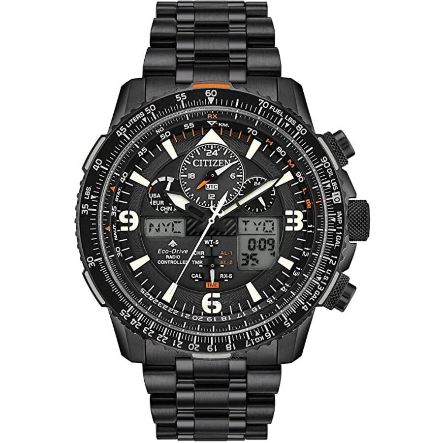 Citizen Promaster Skyhawk A-T Perpetual Alarm World Time Chronograph Analog-Digital Black Dial Men's Watch JY8075-51E - Dawson Watches