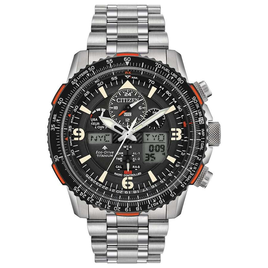 Citizen Promaster Skyhawk A-T Perpetual Alarm World Time Chronograph Analog-Digital Black Dial Men's Watch JY8108-53E - Dawson Watches