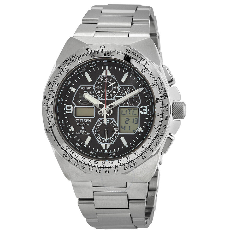 Citizen Promaster Skyhawk A-T Perpetual Chronograph GMT Analog-Digital Black Dial Men's Watch JY8120-58E - Dawson Watches