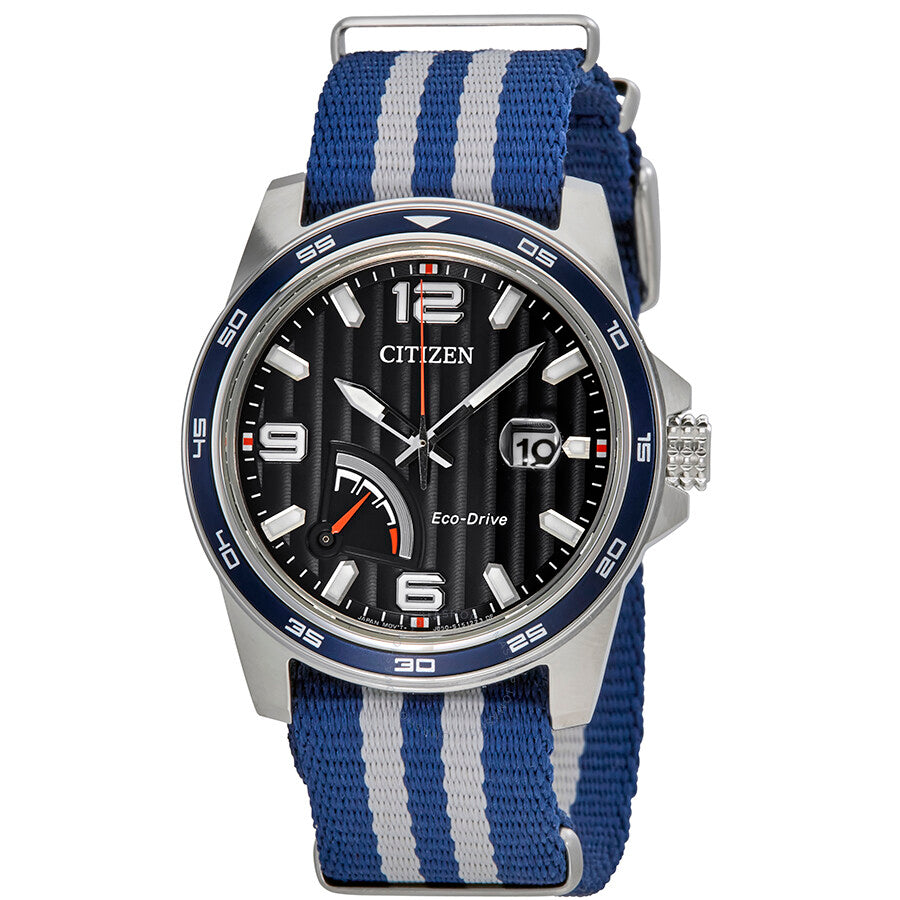 Citizen PRT Eco-Drive Power Reserve Black Dial Men's Watch AW7038-04L - Dawson Watches