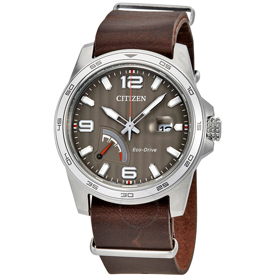 Citizen PRT Taupe Dial Brown Leather Men's Watch AW7039-01H - Dawson Watches