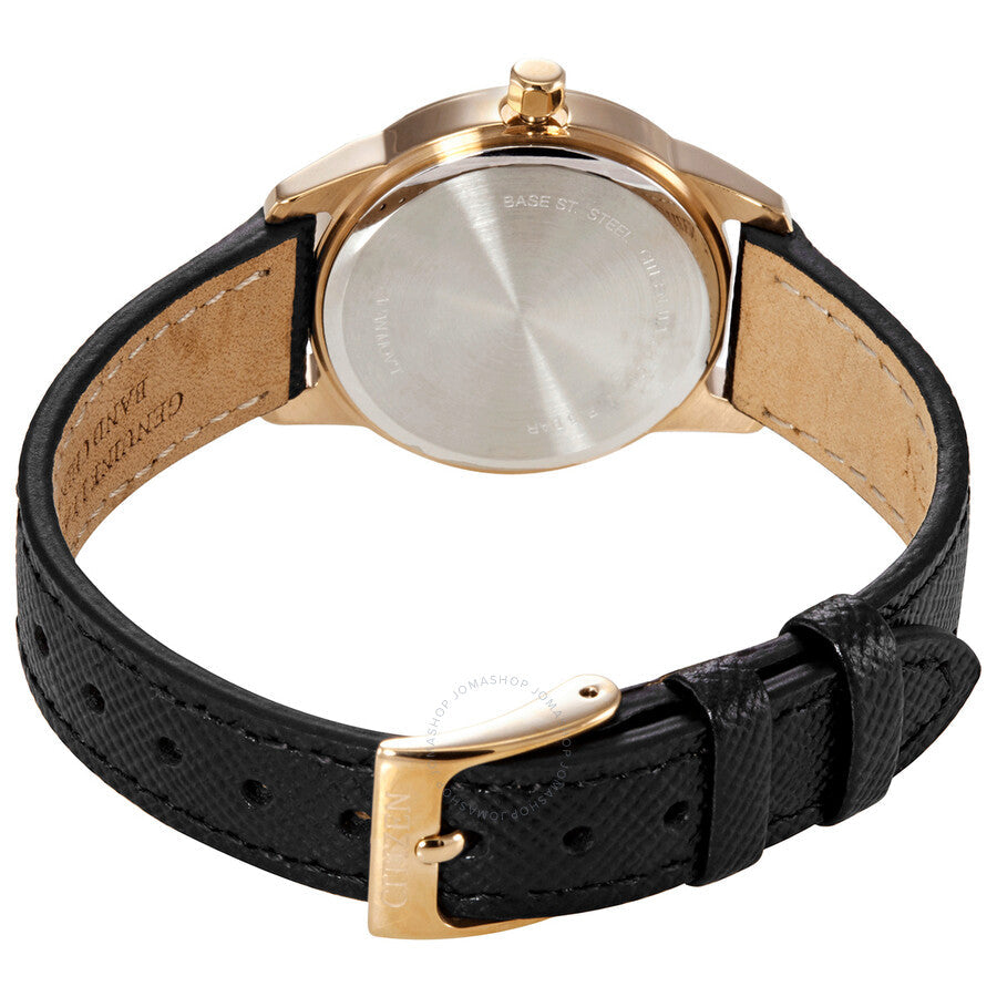 Citizen Quartz Black Dial Black Leather Ladies Watch EU6078-09E - Dawson Watches #3