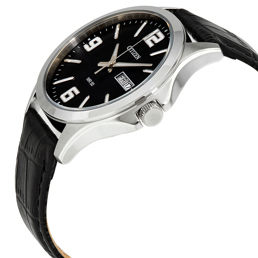 Citizen Quartz Black Dial Black Leather Men's Watch BF2001-04E - Dawson Watches #2