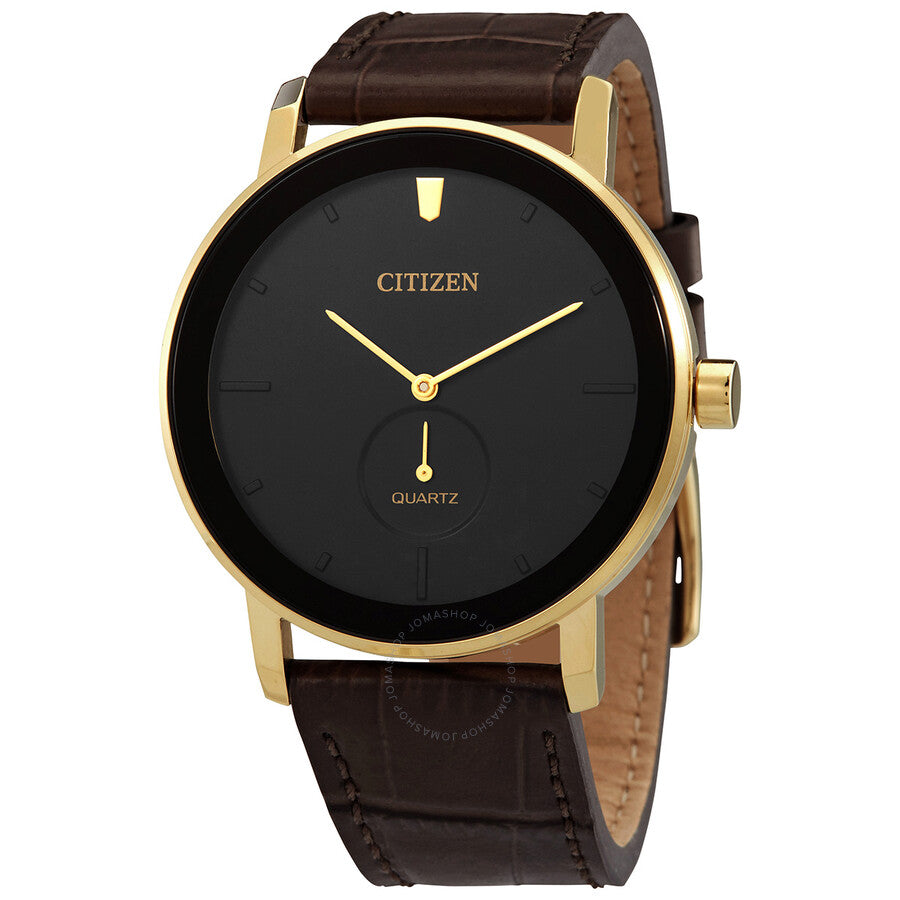 Citizen Quartz Black Dial Brown Leather Men's Watch BE9182-06E - Dawson Watches