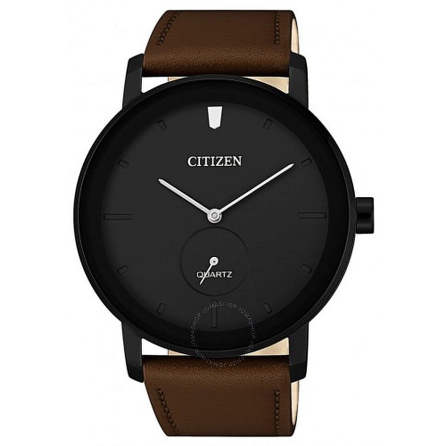 Citizen Quartz Black Dial Brown Leather Men's Watch BE9185-08E - Dawson Watches