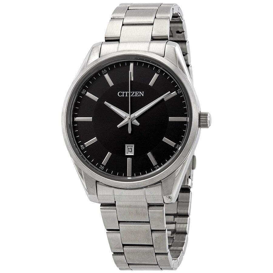 Citizen Quartz Black Dial Stainless Steel Men's Watch BI1030-53E - Dawson Watches