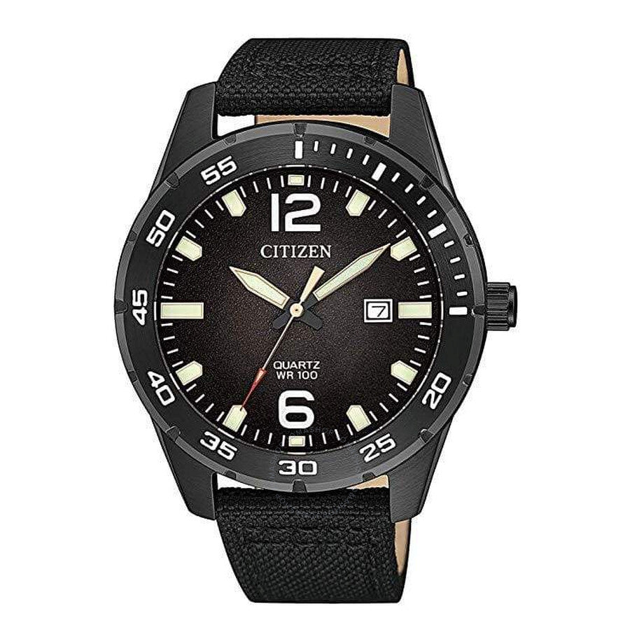 Citizen Quartz Black Dial Black Nylon Men's Watch BI1045-05E - Dawson Watches