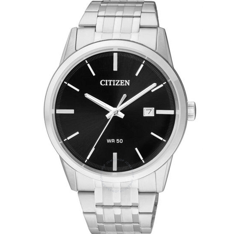 Citizen Quartz Black Dial Stainless Steel Men's Watch BI5000-52E - Dawson Watches