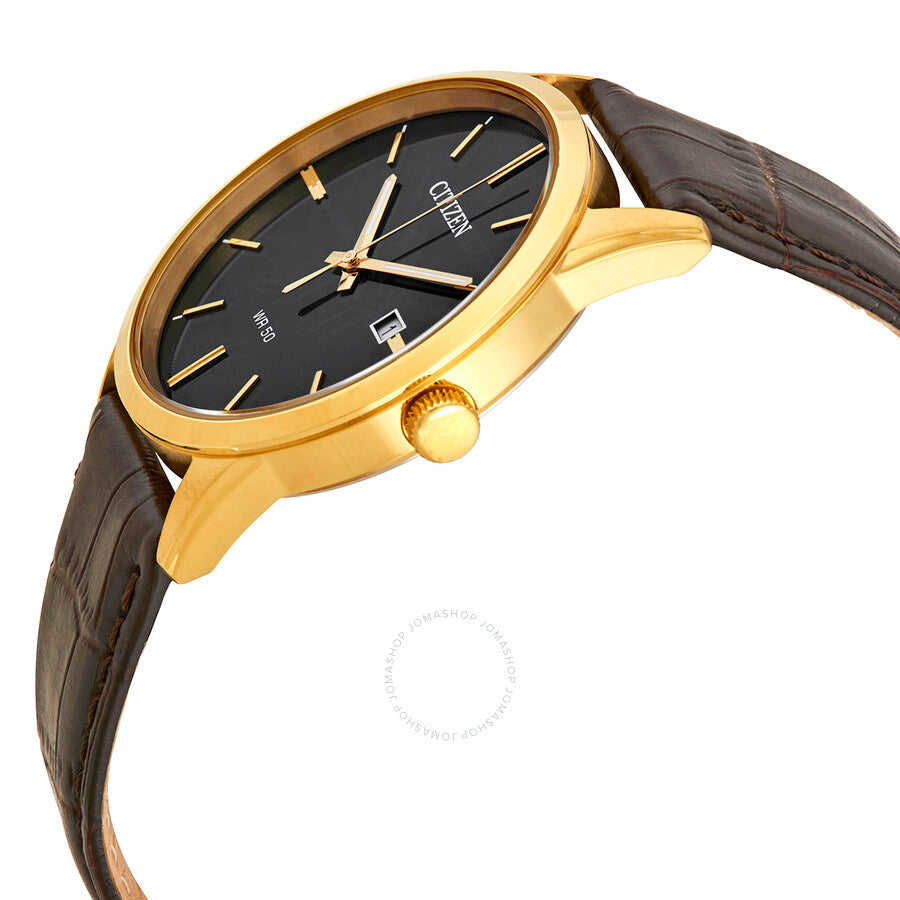 Citizen Quartz Black Dial Dark Brown Leather Men's Watch BI5002-06E - Dawson Watches #2