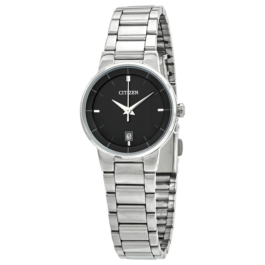 Citizen Quartz Black Dial Stainless Steel Ladies Watch EU6010-53E - Dawson Watches