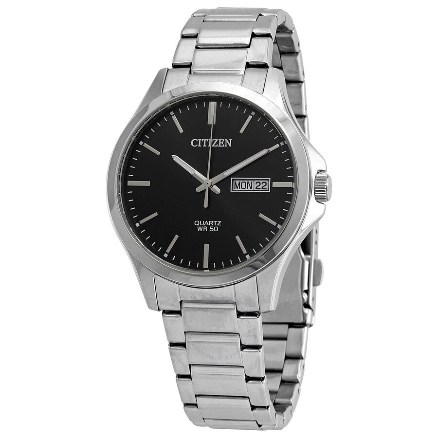 Citizen Quartz Black Dial Stainless Steel Men's Watch BF2001-80E - Dawson Watches