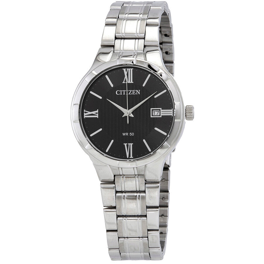 Citizen Quartz Black Dial Stainless Steel Men's Watch BI5020-55E - Dawson Watches
