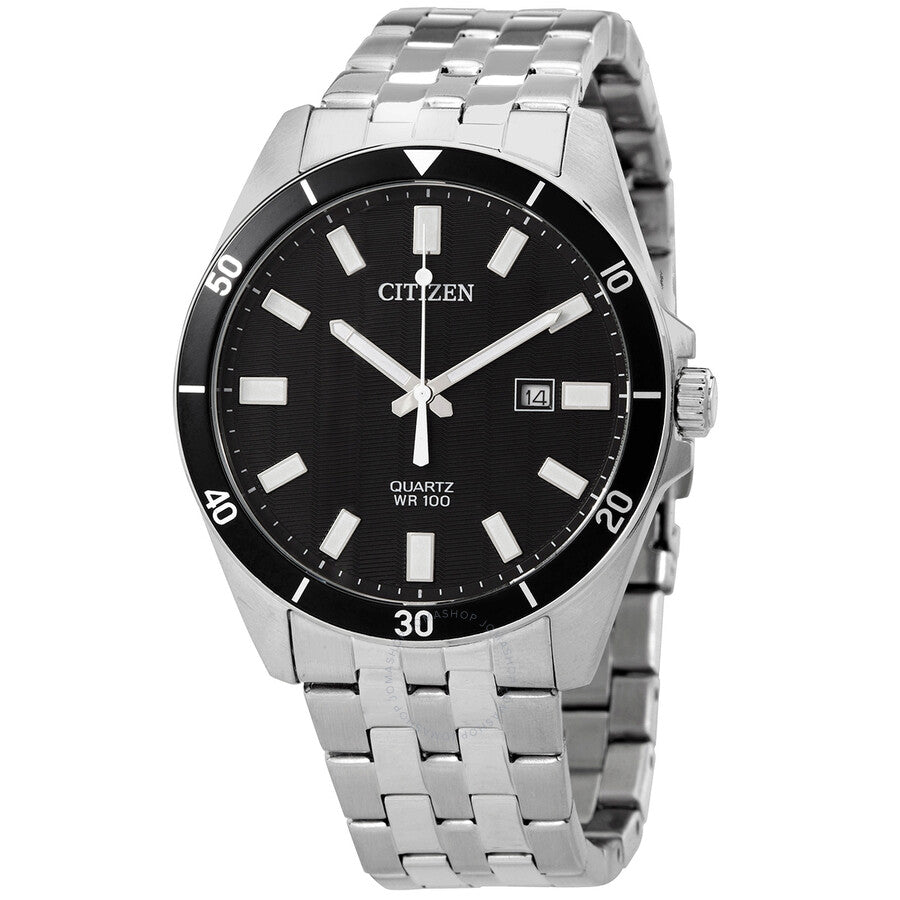 Citizen Quartz Black Dial Stainless Steel Men's Watch BI5050-54E - Dawson Watches