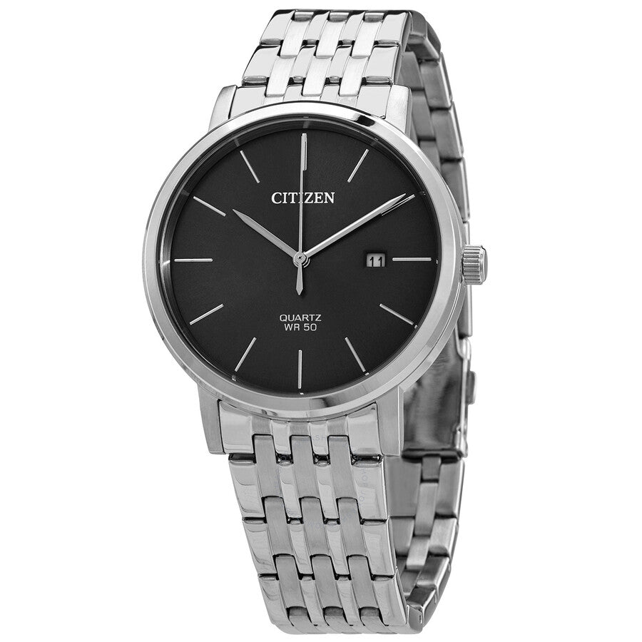 Citizen Quartz Black Dial Stainless Steel Men's Watch BI5070-57H - Dawson Watches