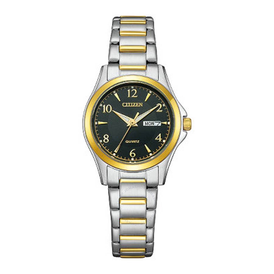 Citizen Quartz Black Dial Two-Tone Ladies Watch EQ0614-52E - Dawson Watches