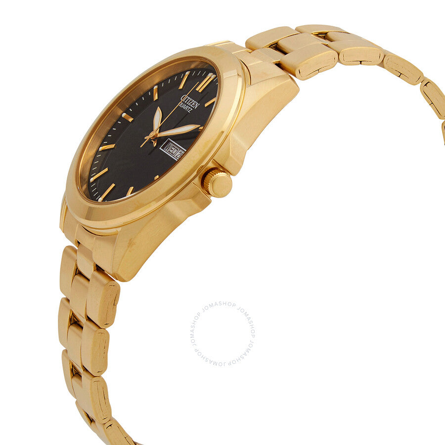 Citizen Quartz Black Dial Yellow Gold-tone Men's Watch BF0582-51F - Dawson Watches #2