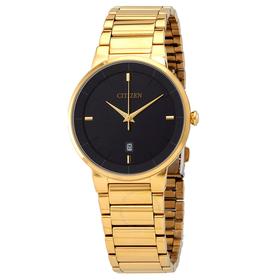 Citizen Quartz Black Dial Yellow Gold-tone Men's Watch BI5012-53E - Dawson Watches