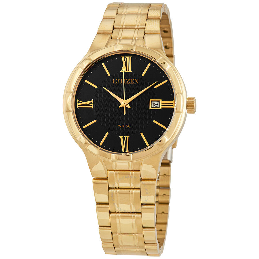 Citizen Quartz Black Dial Yellow Gold-tone Men's Watch BI5022-50E - Dawson Watches