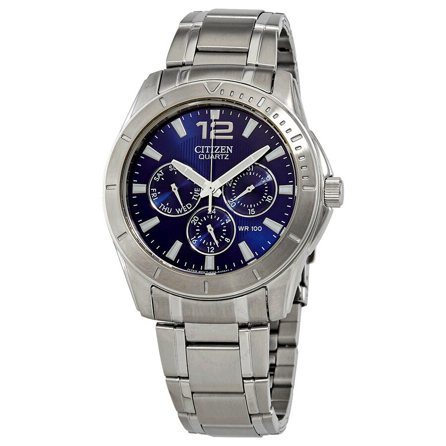 Citizen Quartz Blue Dial Stainless Steel Men's Watch AG8300-52L - Dawson Watches