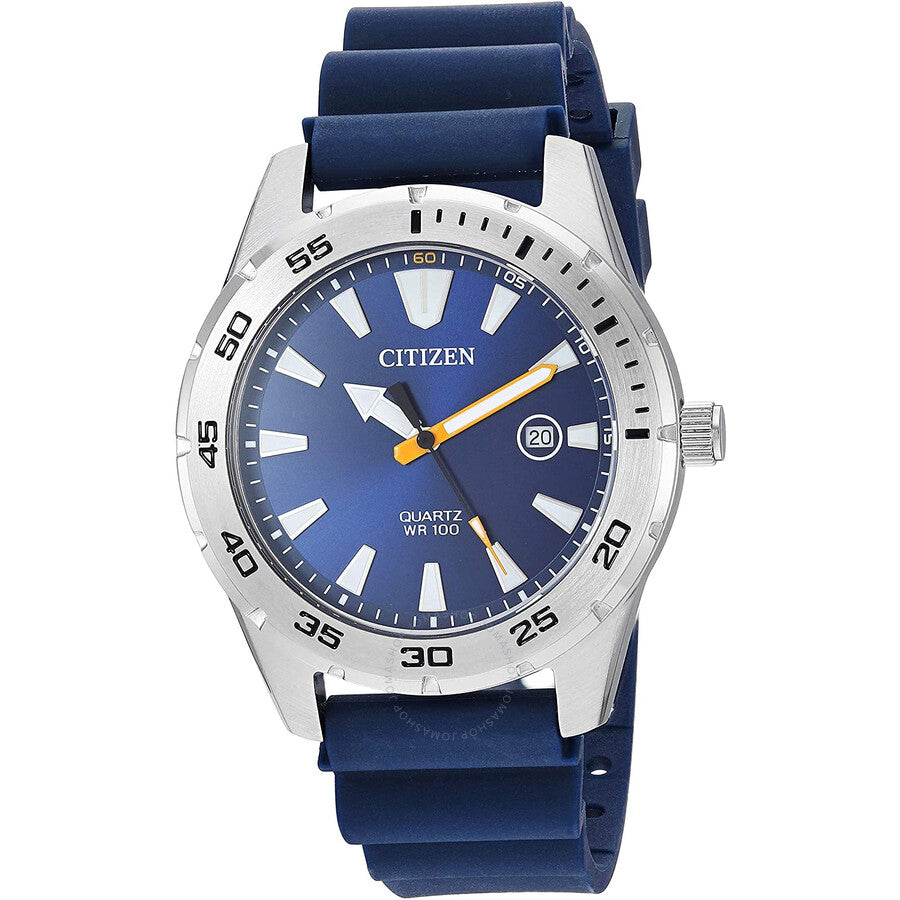 Citizen Quartz Blue Dial Blue Polyurethane Men's Watch BI1041-22L - Dawson Watches