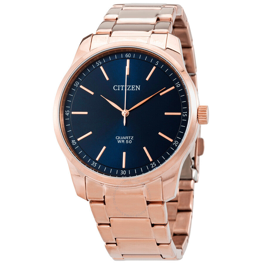 Citizen Quartz Blue Dial Rose Gold-tone Men's Watch BH5003-51L - Dawson Watches