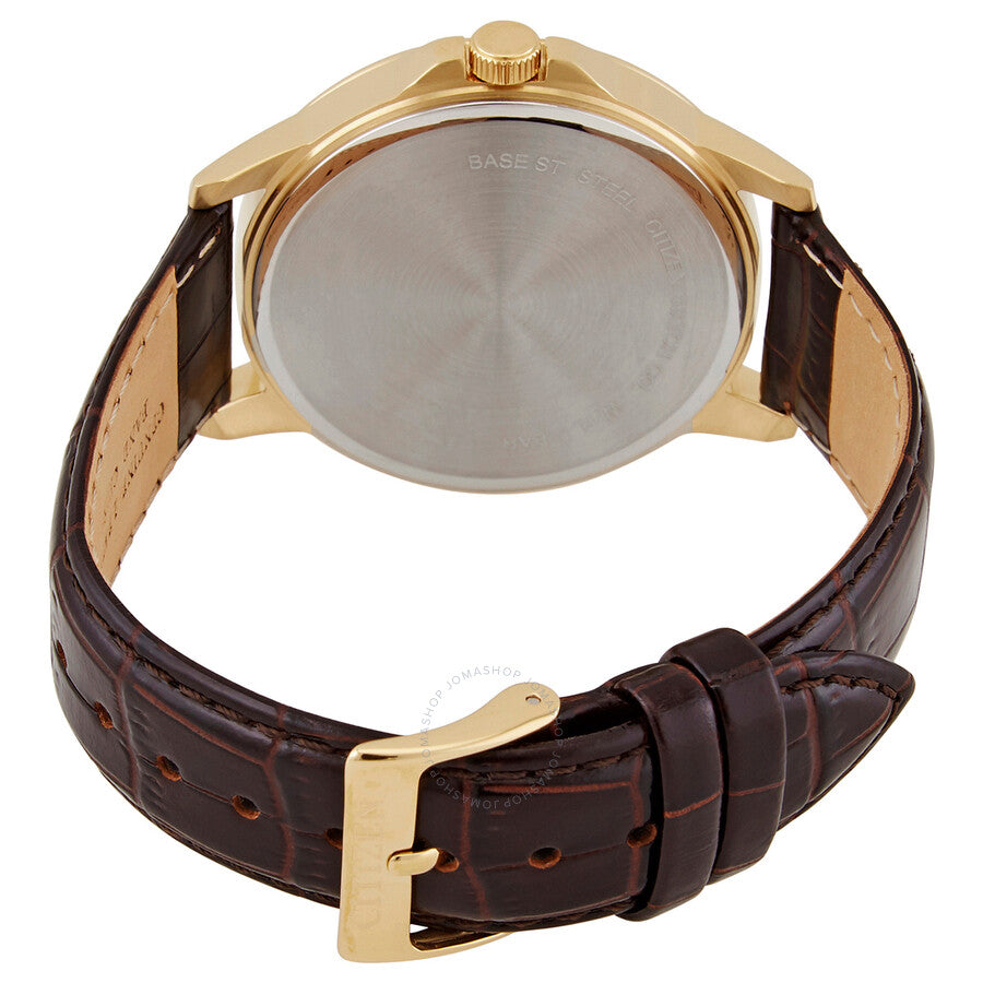 Citizen Quartz Champagne Dial Black Leather Men's Watch BF2013-05P - Dawson Watches #3