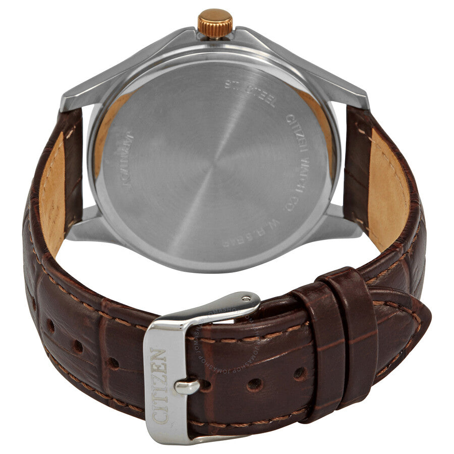 Citizen Quartz Champagne Dial Brown Leather Men's Watch BF2009-29X - Dawson Watches #3