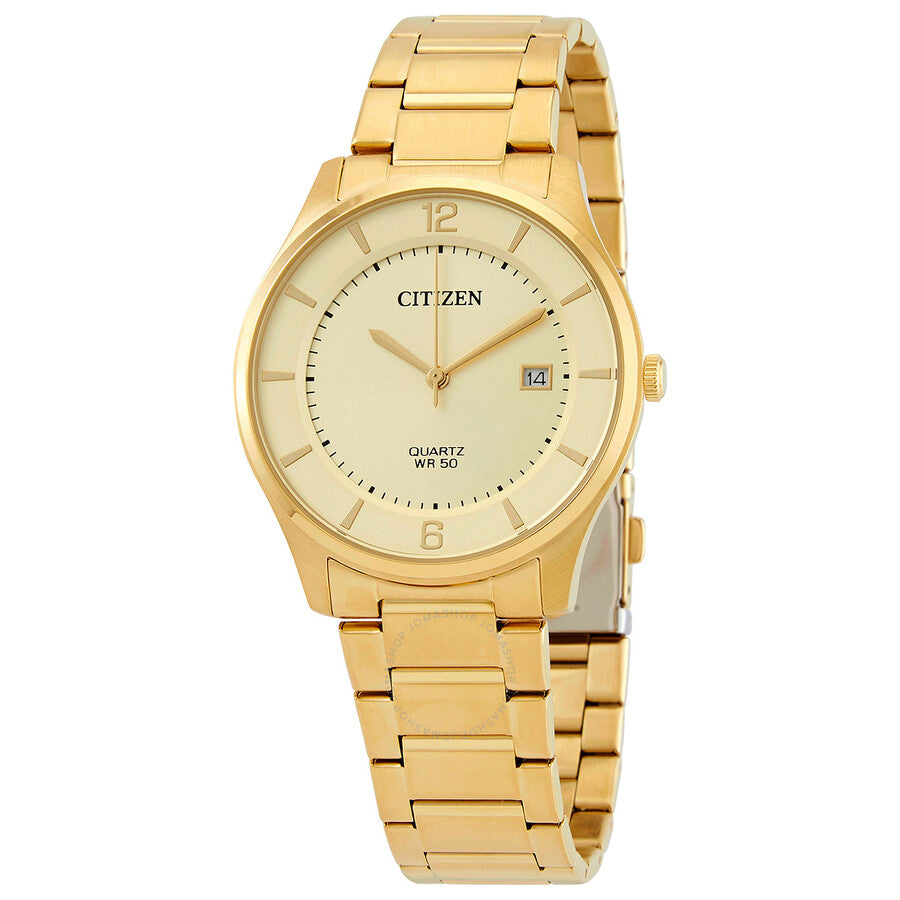 Citizen Quartz Champagne Dial Gold-tone Men's Watch BD0043-83P - Dawson Watches