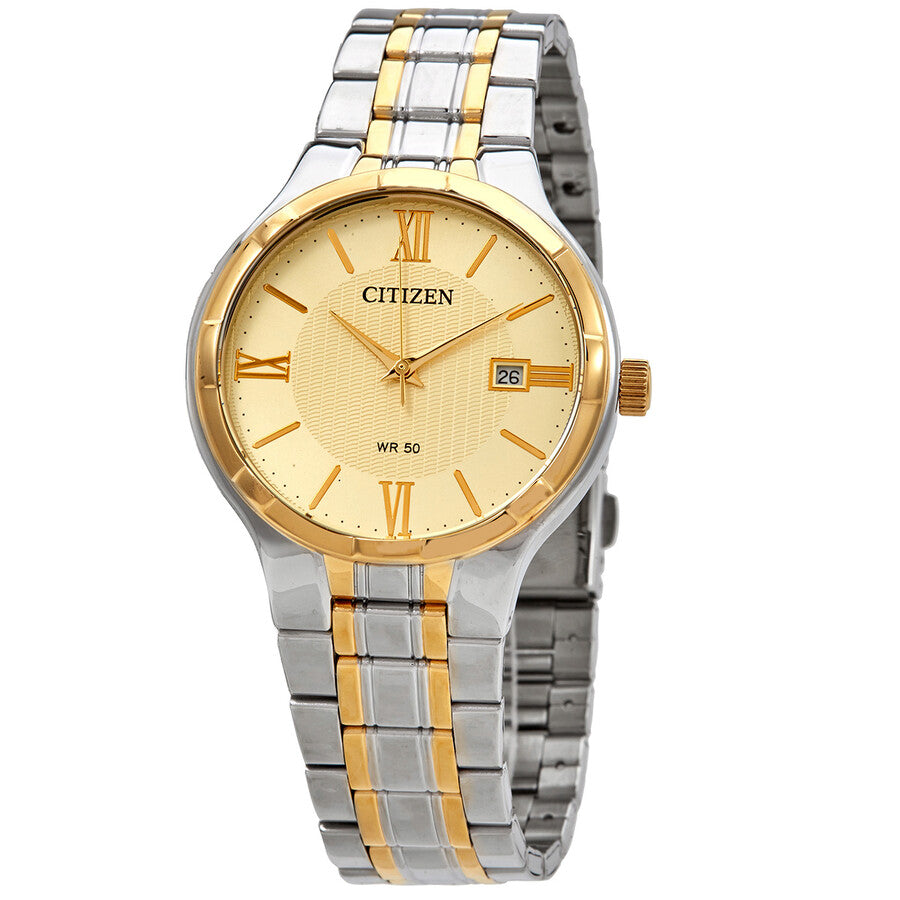 Citizen Quartz Champagne Dial Stainless Steel Men's Watch BI5024-54P - Dawson Watches