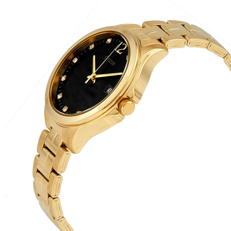 Citizen Quartz Crystal Black Dial Yellow Gold-tone Ladies Watch EV0052-50E - Dawson Watches #2