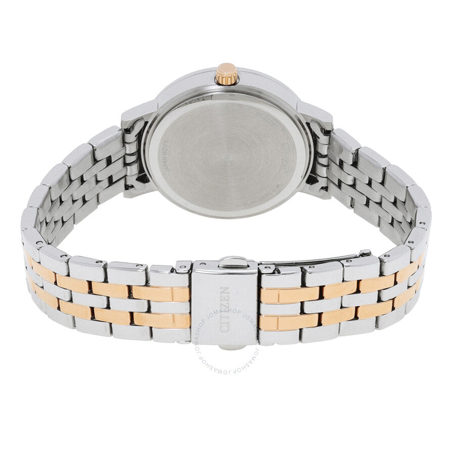 Citizen Quartz Crystal Blue Dial Two-Tone Ladies Watch EL3106-59L - The Watches Men & Co #3