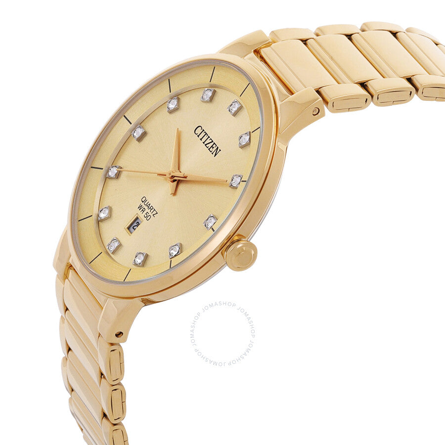 Citizen Quartz Crystal Champagne Dial Men's Watch BI5012-53Q - Dawson Watches #2