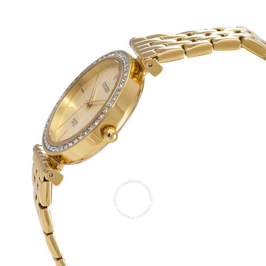 Citizen Quartz Crystal Gold Dial Gold-tone Ladies Watch ER0212-50P - Dawson Watches #2