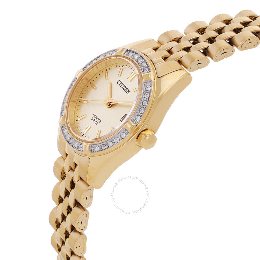 Citizen Quartz Crystal Gold Dial Ladies Watch EU6062-50P - Dawson Watches #2