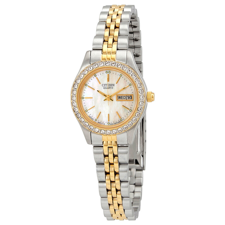 Citizen Quartz Crystal Mother of Pearl Dial Ladies Watch EQ0534-50D - Dawson Watches