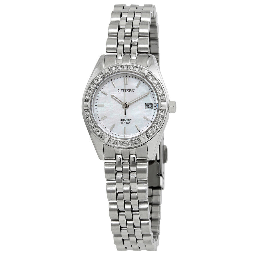 Citizen Quartz Crystal Mother of Pearl Dial Ladies Watch EU6060-55D - Dawson Watches