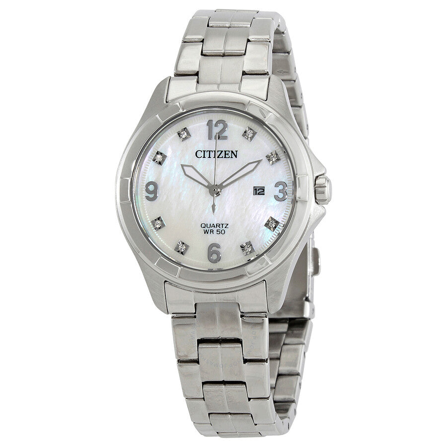 Citizen Quartz Crystal Mother of Pearl Dial Ladies Watch EU6080-58D - Dawson Watches