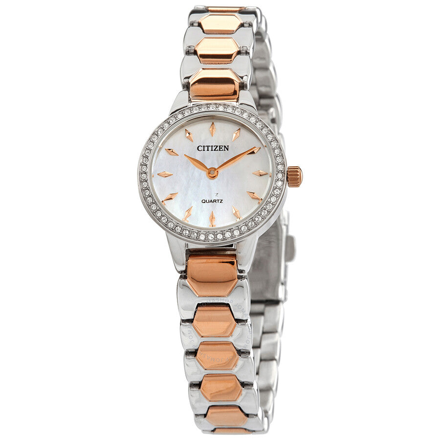 Citizen Quartz Crystal Mother of Pearl Dial Ladies Watch EZ7016-50D - Dawson Watches