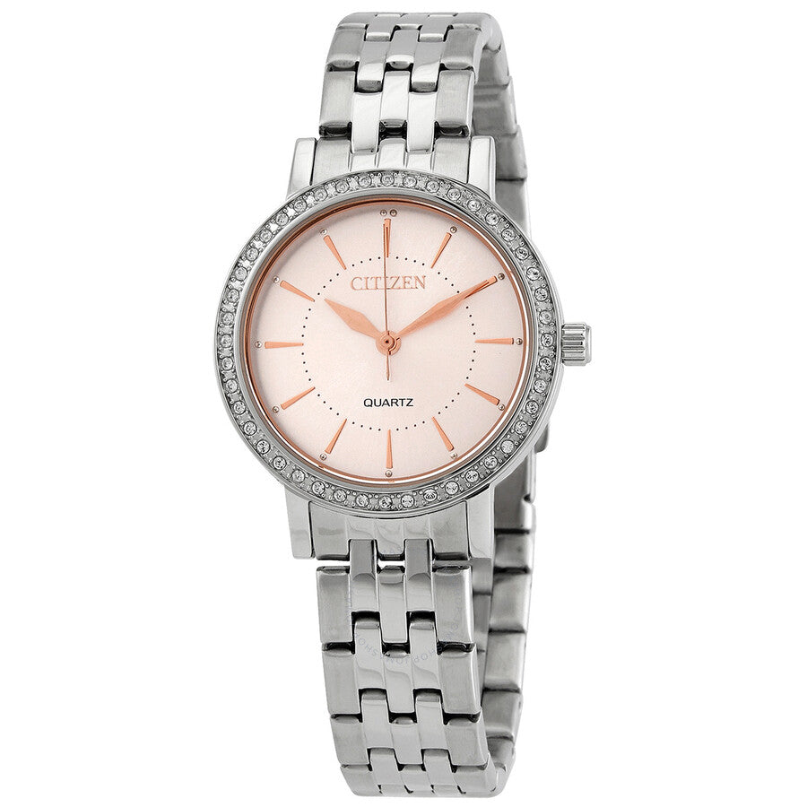 Citizen Quartz Crystal Pink Dial Ladies Watch EL3041-87X - Dawson Watches