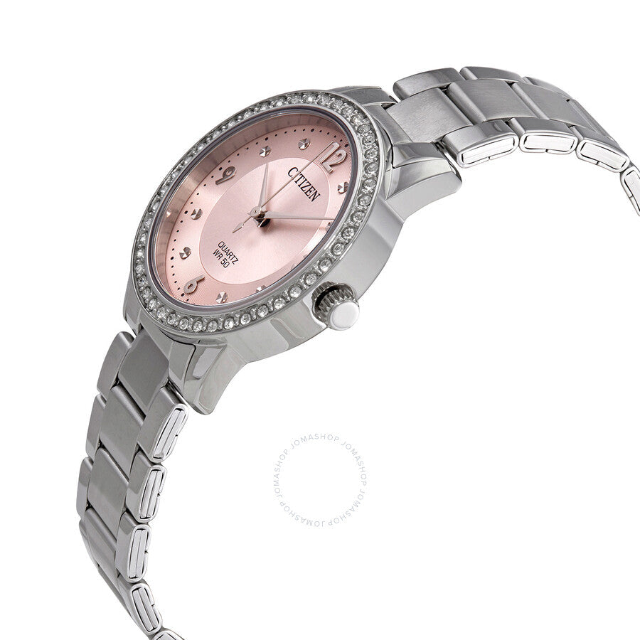 Citizen Quartz Crystal Pink Dial Ladies Watch EL3090-81X - Dawson Watches #2